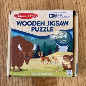 Melissa & Doug Yellowstone Wooden 24 piece Jigsaw Puzzle - Brown, Green, Blue